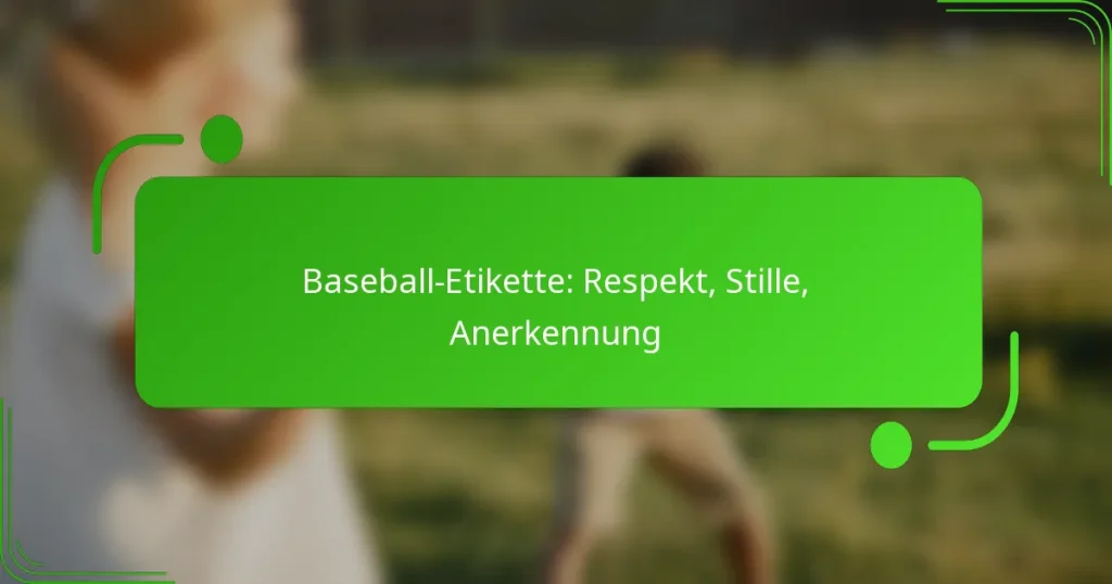 Baseball-Etikette: Respekt, Stille, Anerkennung