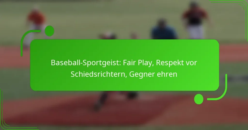 Baseball-Sportgeist: Fair Play, Respekt vor Schiedsrichtern, Gegner ehren