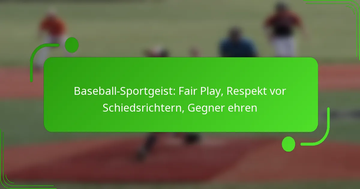 Baseball-Sportgeist: Fair Play, Respekt vor Schiedsrichtern, Gegner ehren