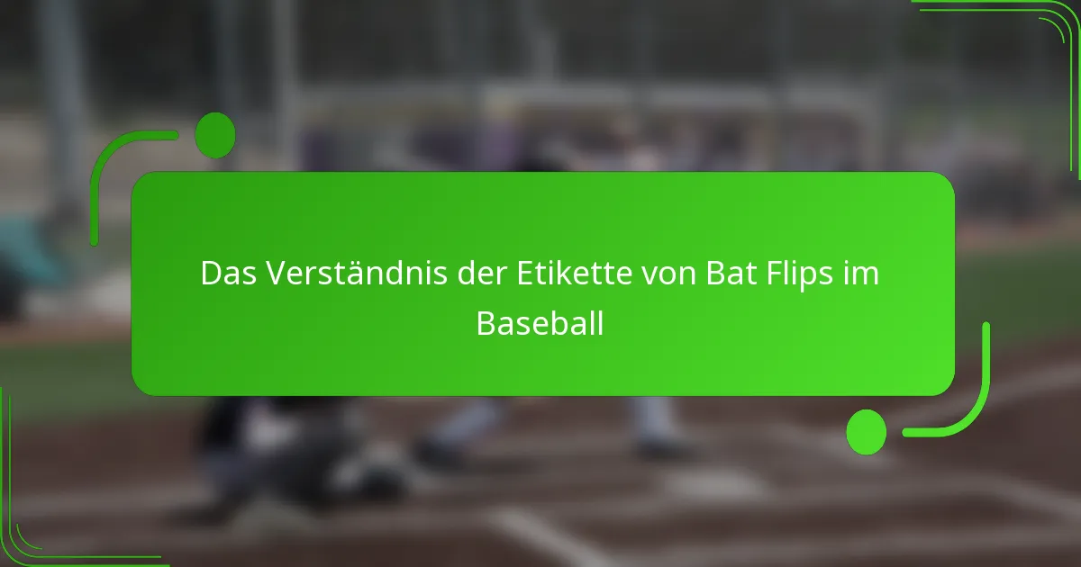 Das Verständnis der Etikette von Bat Flips im Baseball