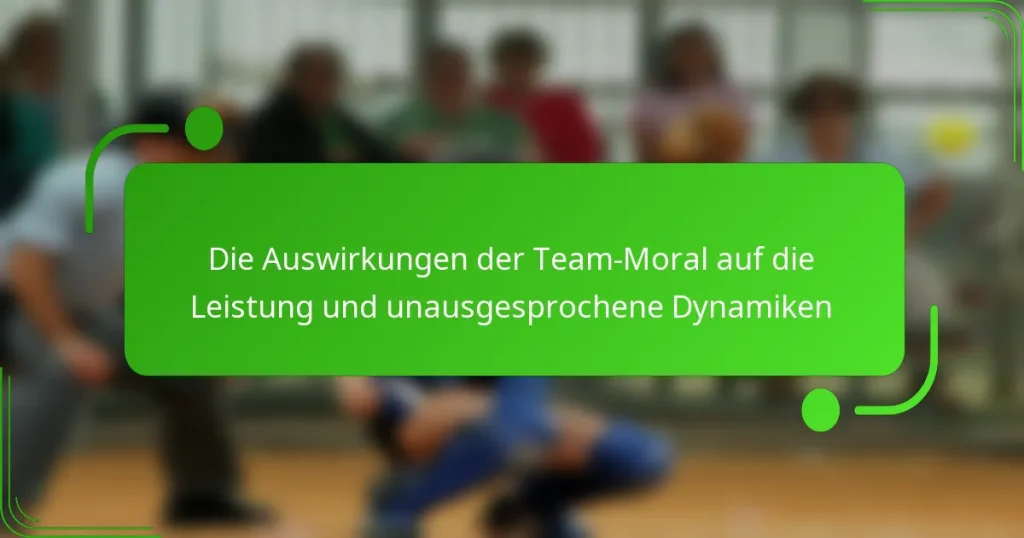 Die Auswirkungen der Team-Moral auf die Leistung und unausgesprochene Dynamiken