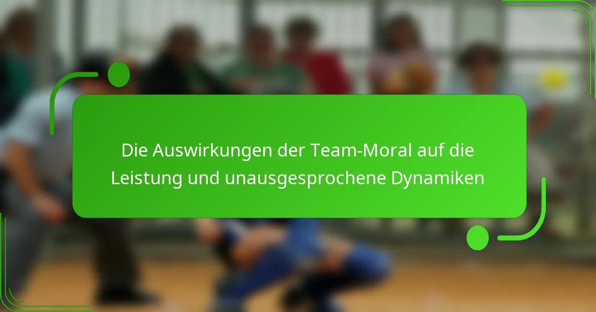 Die Auswirkungen der Team-Moral auf die Leistung und unausgesprochene Dynamiken