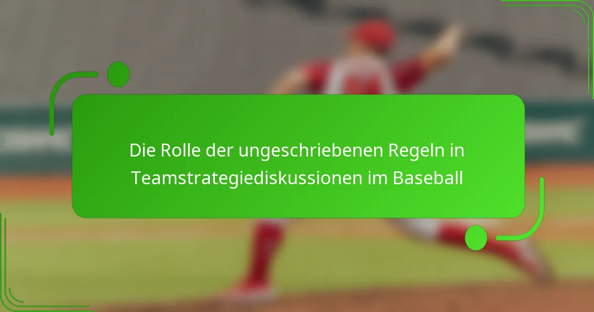 Die Rolle der ungeschriebenen Regeln in Teamstrategiediskussionen im Baseball