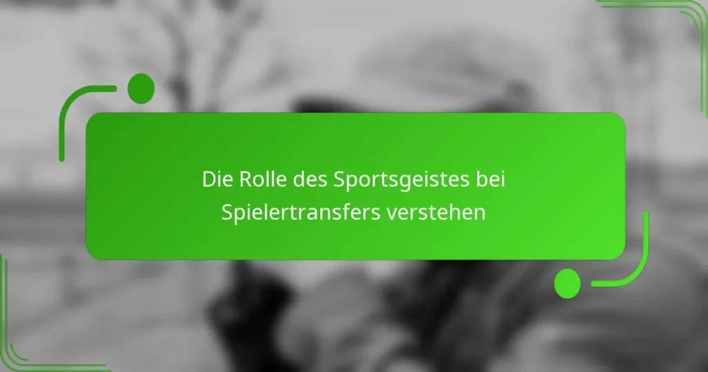 Die Rolle des Sportsgeistes bei Spielertransfers verstehen