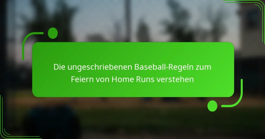 Die ungeschriebenen Baseball-Regeln zum Feiern von Home Runs verstehen