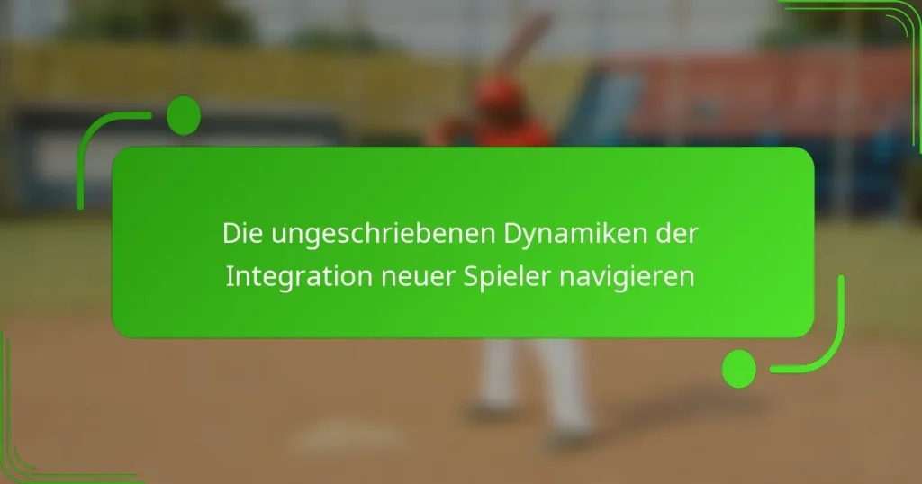 Die ungeschriebenen Dynamiken der Integration neuer Spieler navigieren