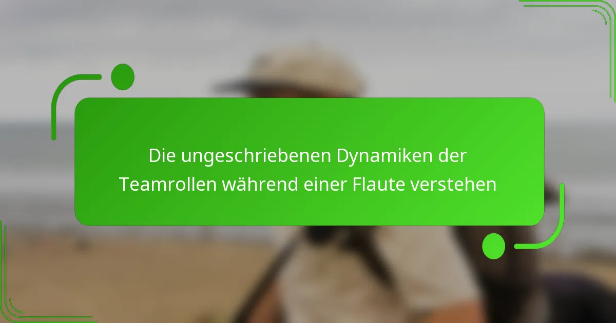 Die ungeschriebenen Dynamiken der Teamrollen während einer Flaute verstehen