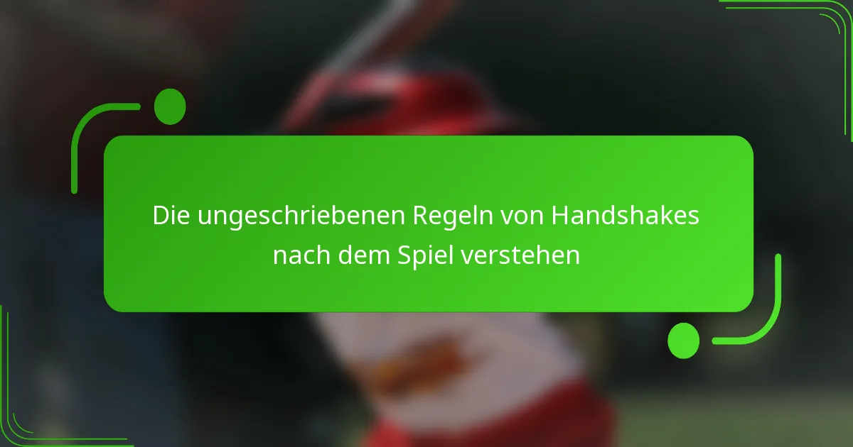 Die ungeschriebenen Regeln von Handshakes nach dem Spiel verstehen