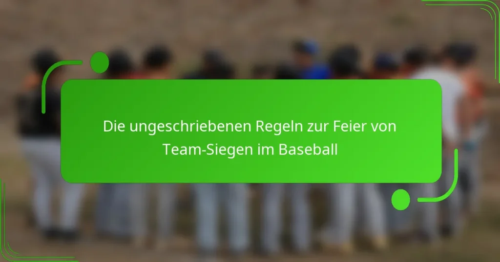 Die ungeschriebenen Regeln zur Feier von Team-Siegen im Baseball