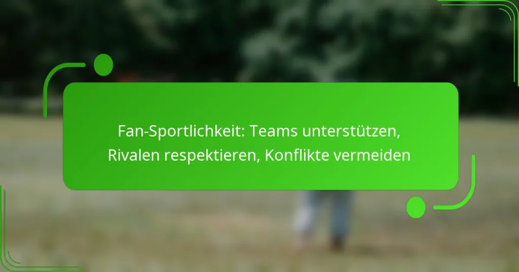 Fan-Sportlichkeit: Teams unterstützen, Rivalen respektieren, Konflikte vermeiden