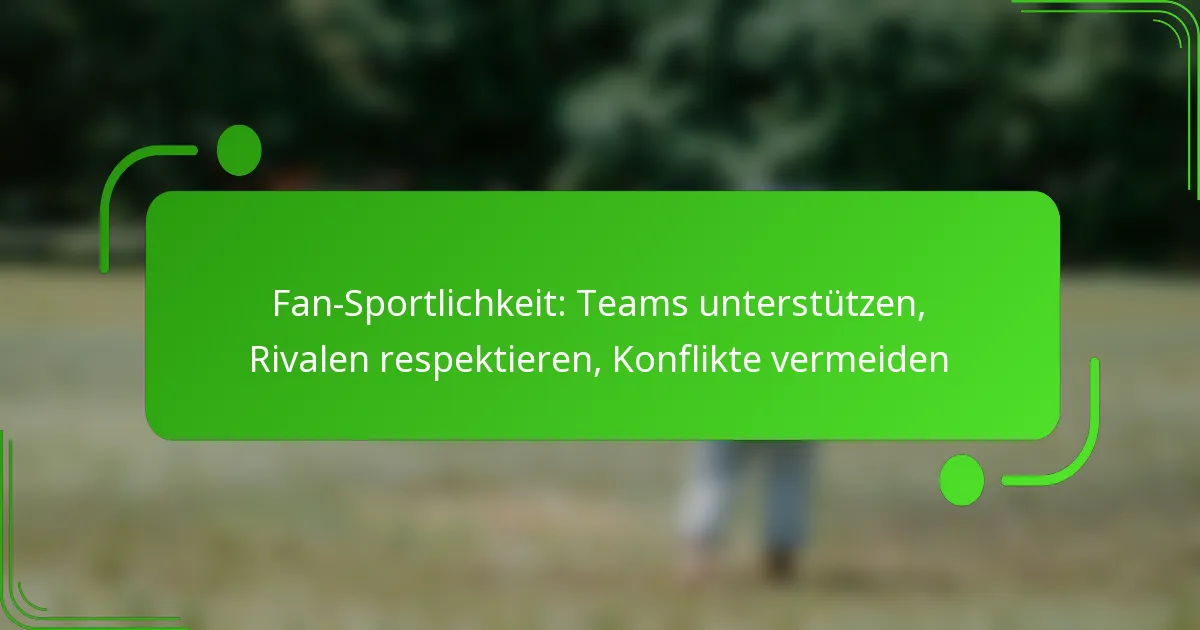 Fan-Sportlichkeit: Teams unterstützen, Rivalen respektieren, Konflikte vermeiden