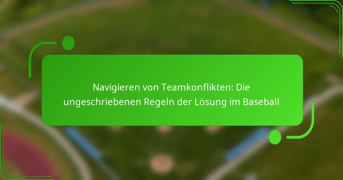 Navigieren von Teamkonflikten: Die ungeschriebenen Regeln der Lösung im Baseball