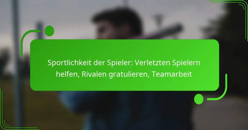 Sportlichkeit der Spieler: Verletzten Spielern helfen, Rivalen gratulieren, Teamarbeit