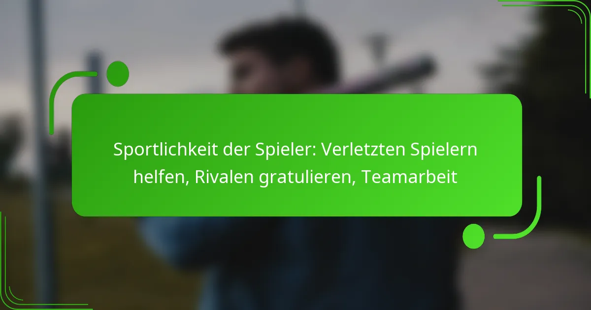 Sportlichkeit der Spieler: Verletzten Spielern helfen, Rivalen gratulieren, Teamarbeit