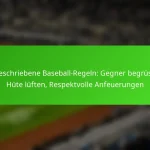 Ungeschriebene Baseball-Regeln: Gegner begrüssen, Hüte lüften, Respektvolle Anfeuerungen