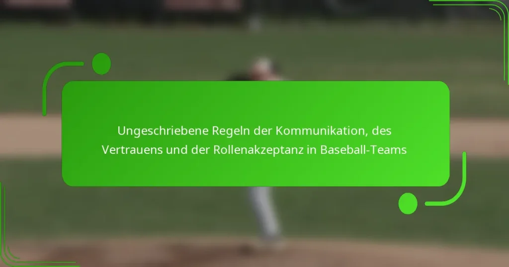 Ungeschriebene Regeln der Kommunikation, des Vertrauens und der Rollenakzeptanz in Baseball-Teams
