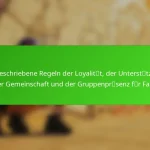 Ungeschriebene Regeln der Loyalität, der Unterstützung der Gemeinschaft und der Gruppenpräsenz für Fans